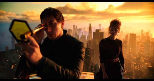 Adam Driver in a scene from "Megalopolis."